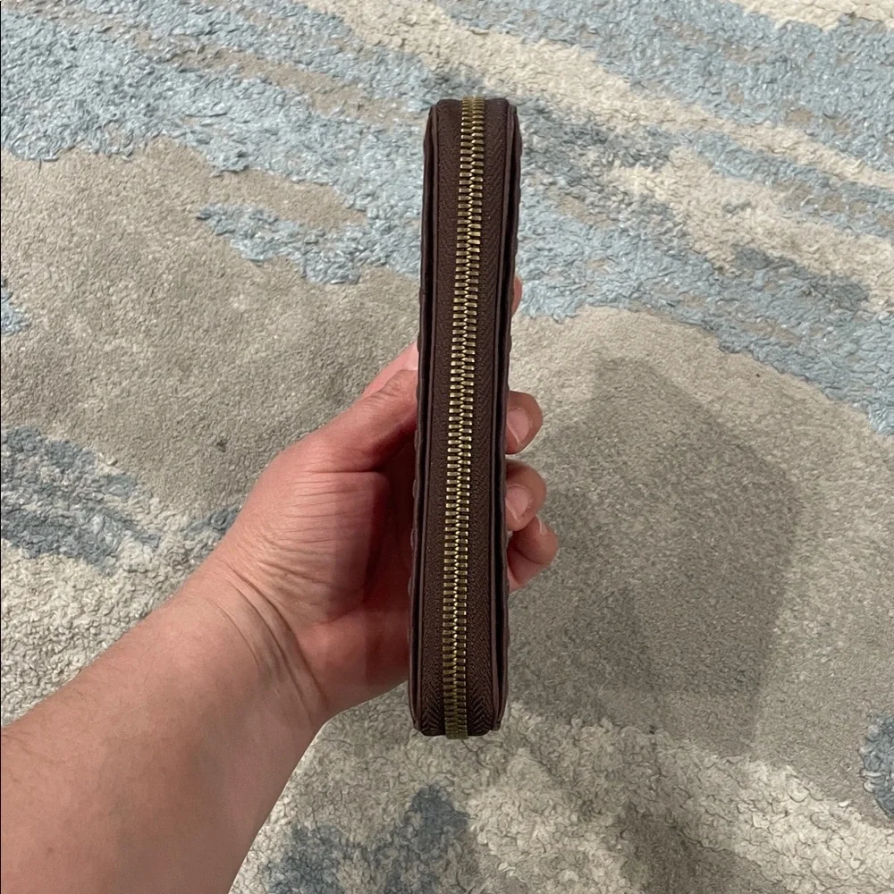 Hobo Honor Leather Zip Around Wallet Cherry Red Color